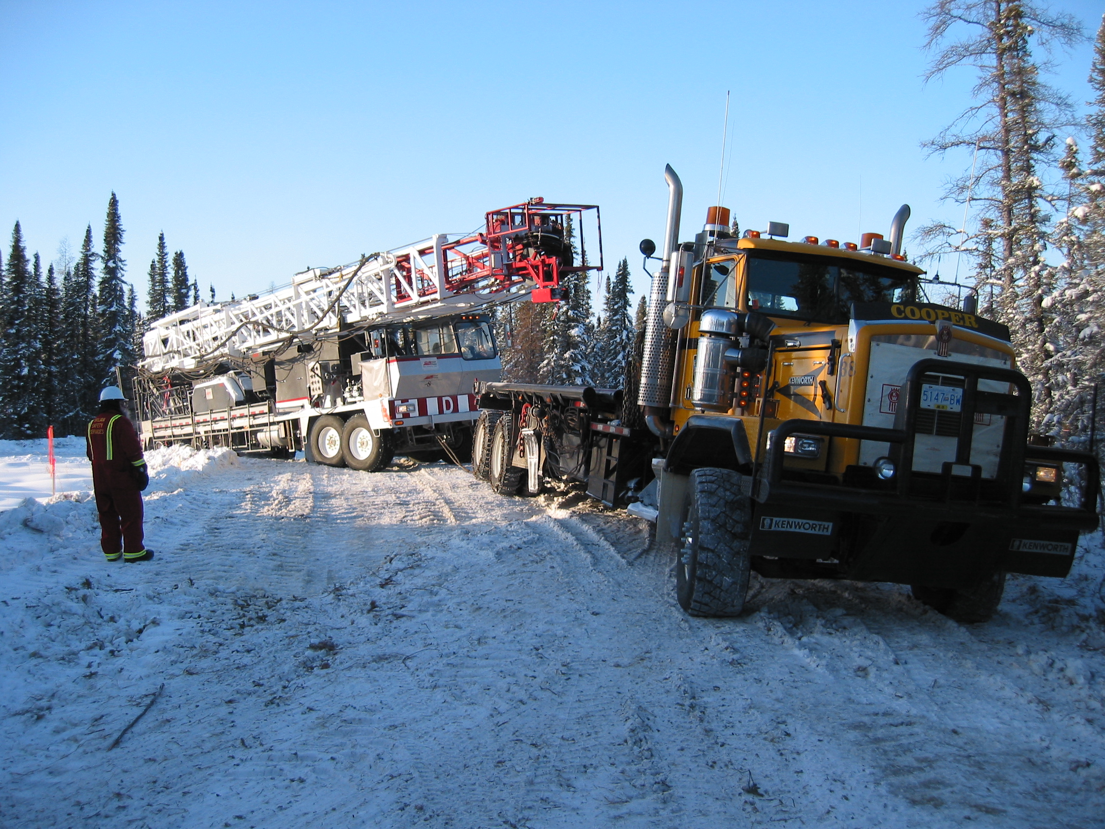 Rig getting pulled out of ditch